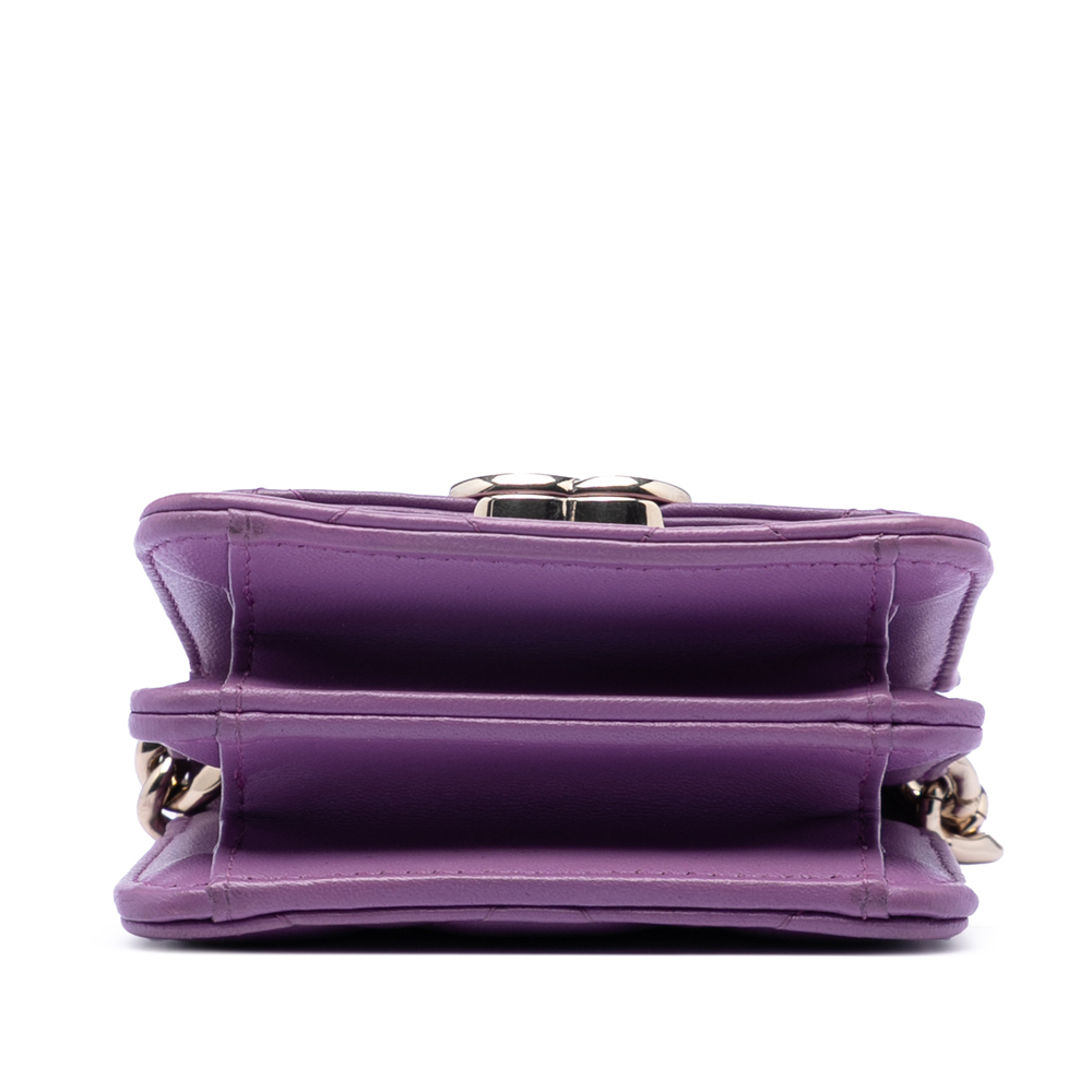 Pre-Loved Chanel CC Quilted Lambskin Coco Card Holder on Chain - Picture 3 of 8